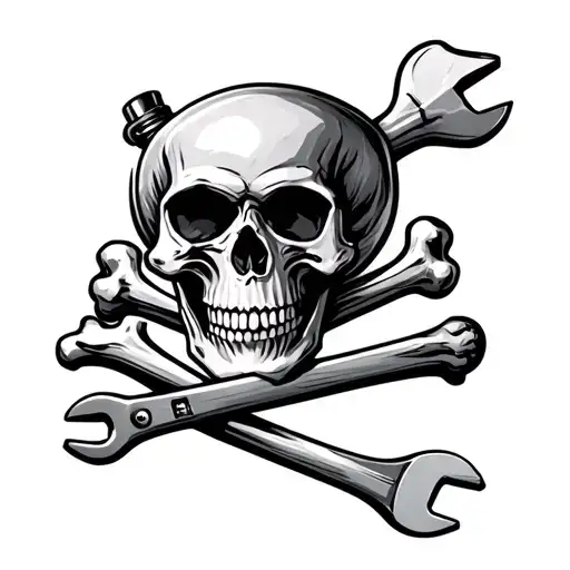 Skull And Crossbones With A Wrench And Hurley As The Crossbones