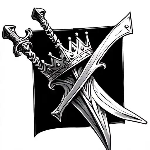 Sword With Crown Hanging On It
