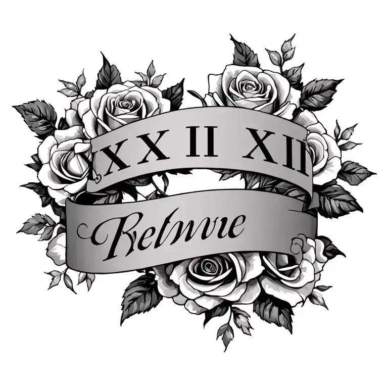 Roman Numerals & Name & Roses