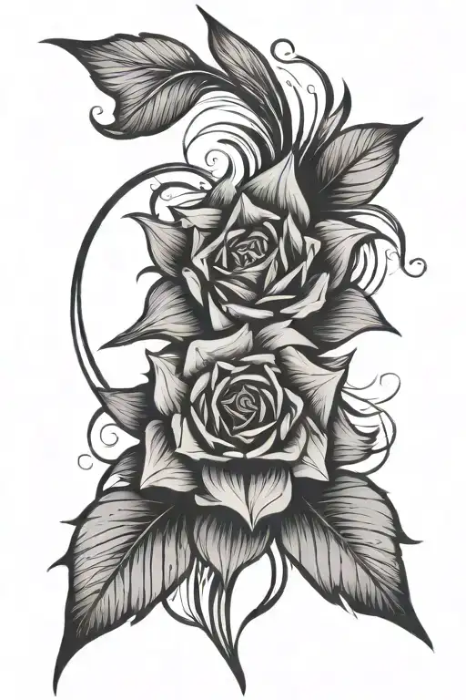 Dark Wind Rose With Black Stripes And Strokes Without Patterns