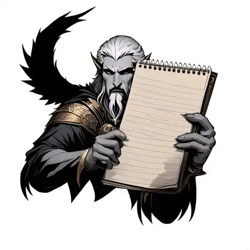 Fenris Loki Holding A Notepad