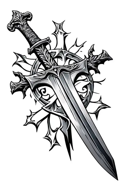 Cross With Sword In It