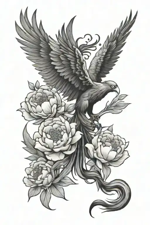 Phoenix Rising From Peonies