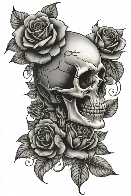 Skull Roses Money Time Family