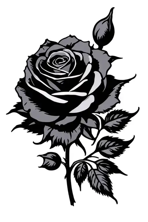 A Black Rose With Flowers