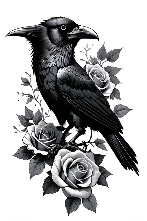 Raven And Roses Intertwined