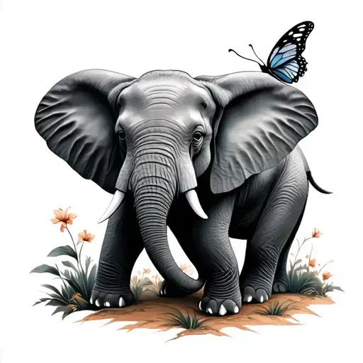 Elephant And Butterfly