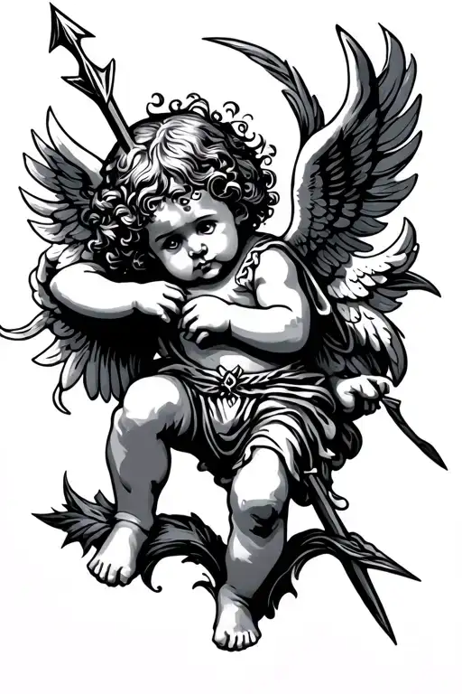 Cherub With Blindold And Arrow