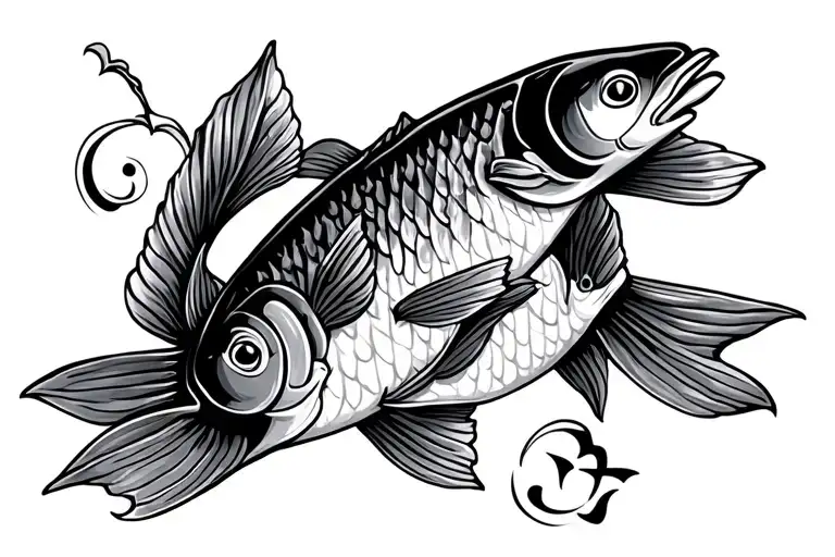 2 Fishes With Karma Symbol Band