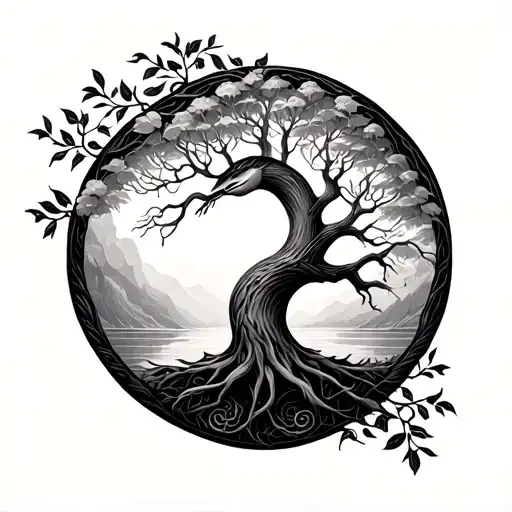 Tree Of Life And Ouroborus