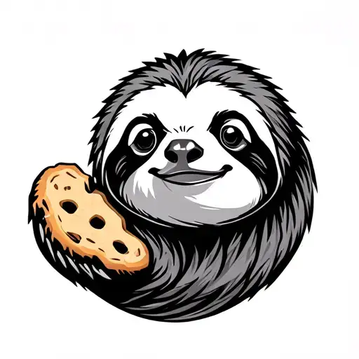 Abstract Sloth With Cookie
