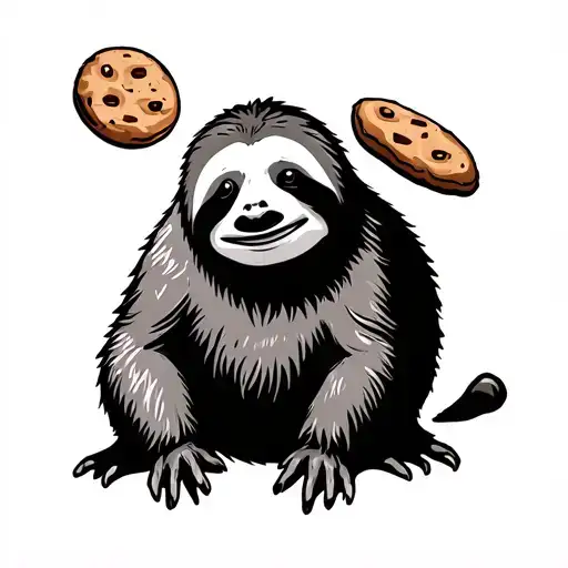 Abstract Sloth And Cookie