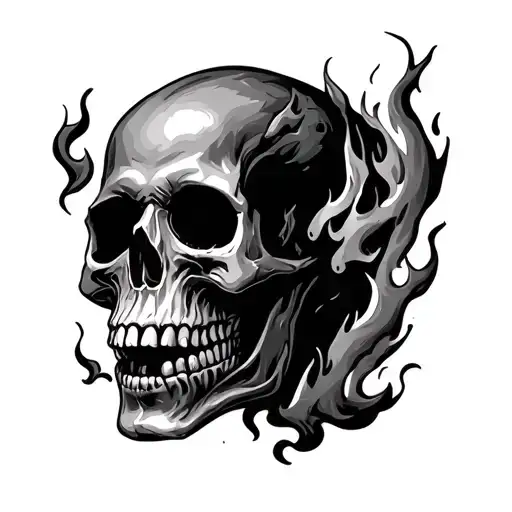 Skull Heaven And Hell Fire