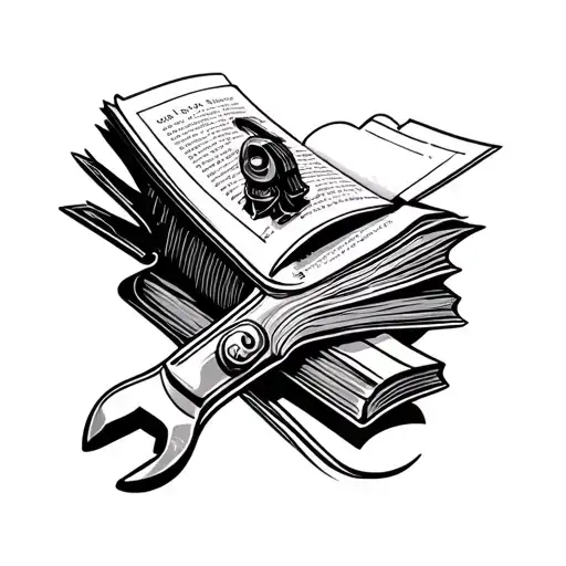 Wrench And Book Open