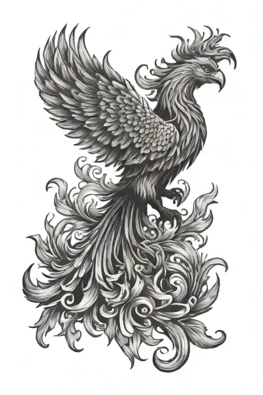 Sun Rising Phoenix From Fire