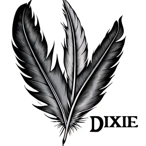 Feather With The Name Dixie