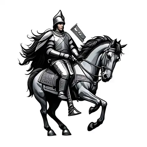 English Knight On A Horse