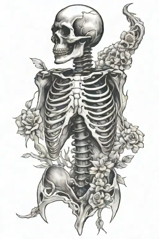 Torso Part Human Part Skeleton
