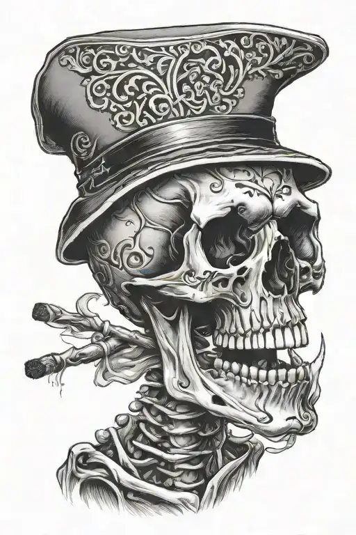 Skeleton Smoking