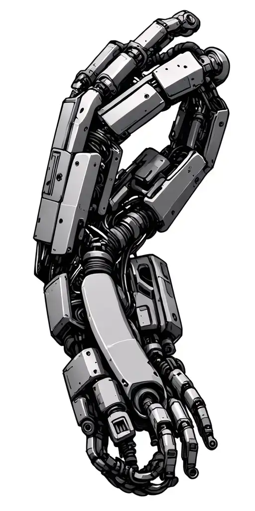 Robotic Arm With Hydraulics And Wiring