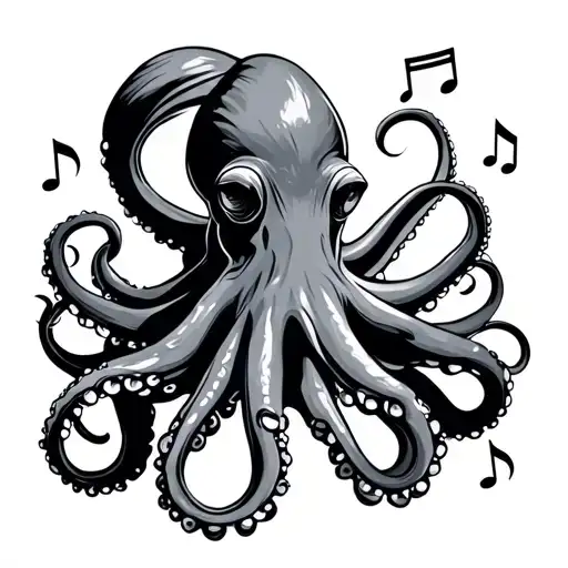 An Octopus With Musical Notes