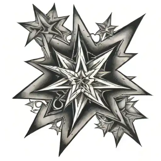 8 Point Star Tattoo Design