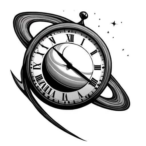 Roman Clock With Saturn