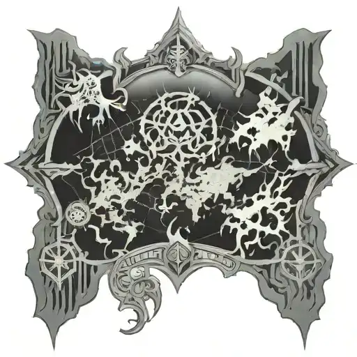World Of Warcraft Class Map In Black And Grey