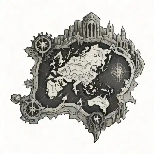 World Of Warcraft Classic Map In Black And Grey