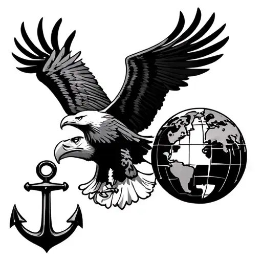 Bald Eagle With Globe And An Anchor