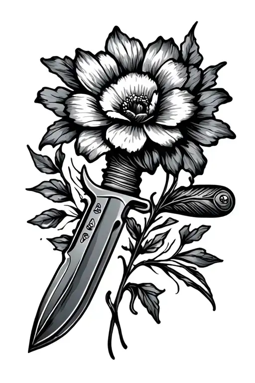 Western Gun Card Flower Knife