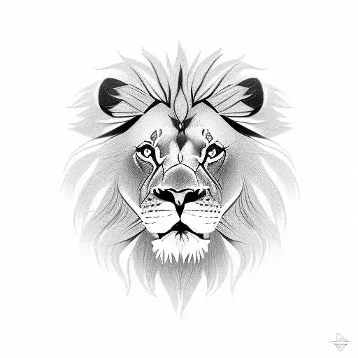 Classic Lion Tattoo Simple Full Body Black And Grey