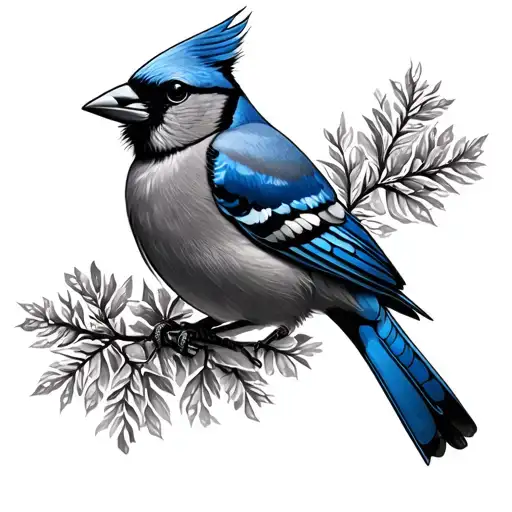 Cardinal And Blue Jay