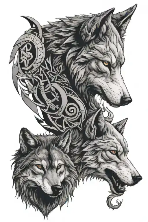 Nordisk Mytologi And Wolf Head