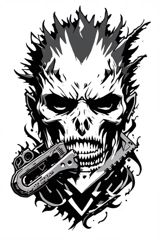 Cyber Tribal Tattoo Of Power From Chainsaw Man