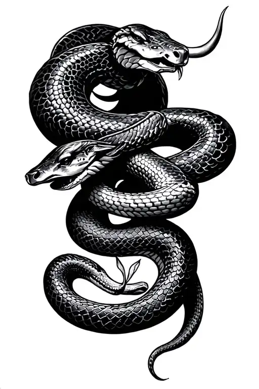 Snake Curling Around The Sign Of Taurus