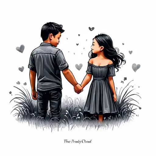 Dad Daughter Holding Hands