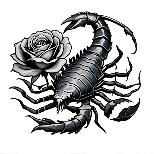 Scorpio With Rose
