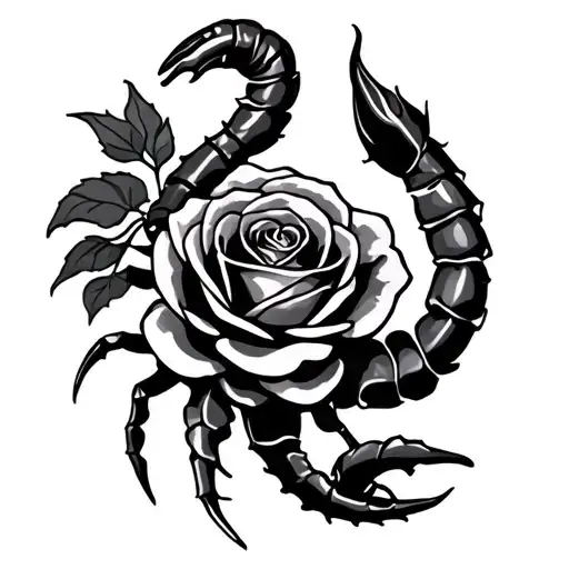 Scorpio With Rose