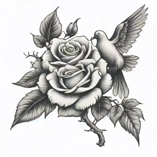 Bible Verse And Rose With Doves