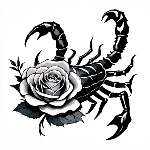 Scorpio With Rose