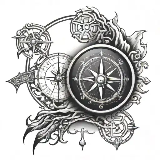 Runes Compass Leading Stone Road To Home For Men