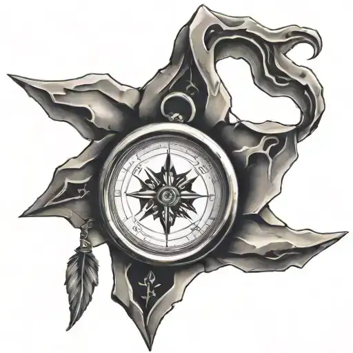 Stone Road To Home Leading By Runes Compass