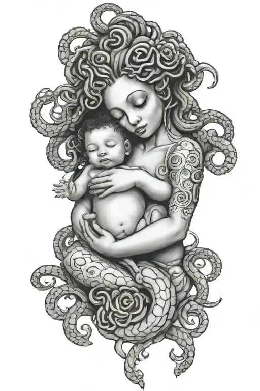 Black Medusa Breastfeeding A Baby