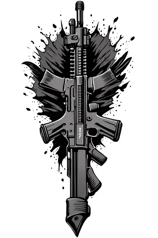 M16 Rifle With Bayonet Stuck Into The Ground Paying Respect