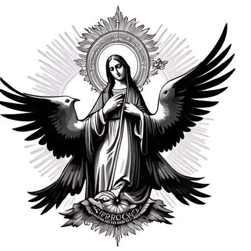 Virgin Mary 2 Doves