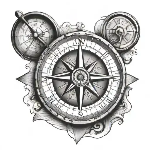 Compass On Road Leading