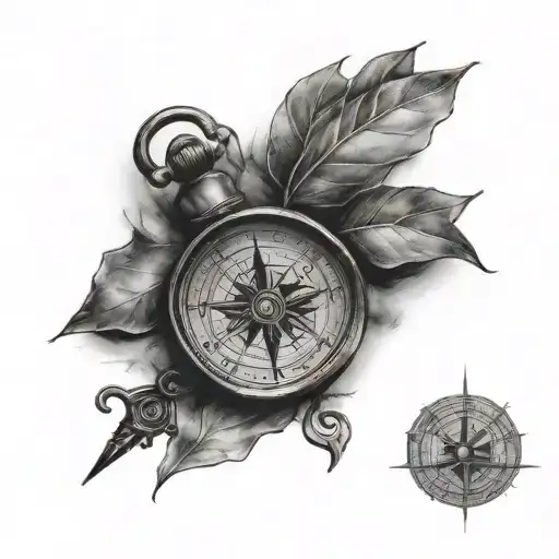 Small Compass On Road Leading Them Through Life