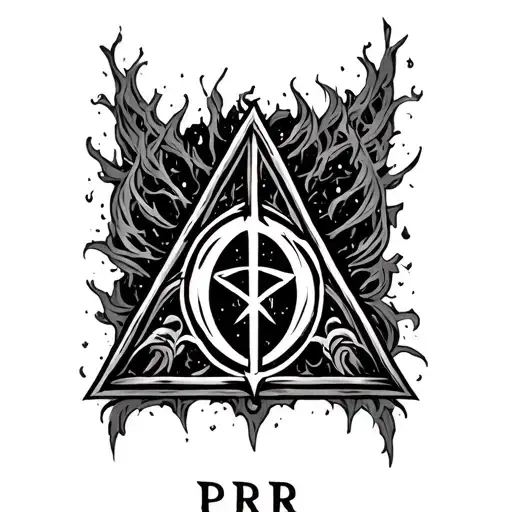 Deathly Hallows Symbol With The Initials Prr Int He Backgrouds