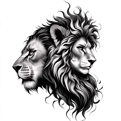 Loss Of Father Woman Lion Surrounded